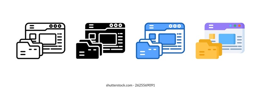 Data icon set bundle. Multi style icon collection perfect for websites, apps, and presentations. Simple vector icon collection
