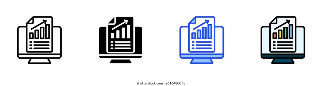 Data Icon Set With Multiple Style Collection
