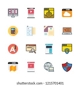data icon set. vector set about browser, shield, monitor and documents icons set.