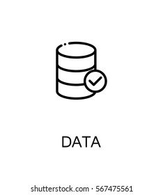 Data icon. Single high quality outline symbol for web design or mobile app. Thin line sign for design logo. Black outline pictogram on white background