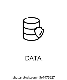 Data icon. Single high quality outline symbol for web design or mobile app. Thin line sign for design logo. Black outline pictogram on white background