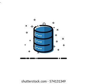Data icon. Single high quality outline symbol for web design or mobile app. Thin line sign for design logo. Black outline pictogram on white background