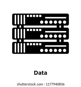 Data icon vector isolated on white background, logo concept of Data sign on transparent background, filled black symbol