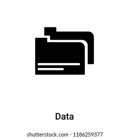 Data icon vector isolated on white background, logo concept of Data sign on transparent background, filled black symbol