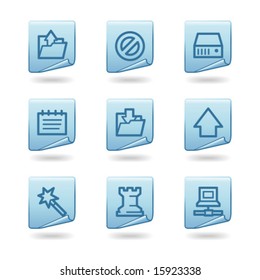 Data icons, blue sticker series