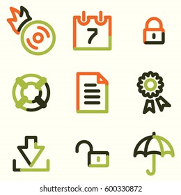 Iconos de datos, series de contorno de color