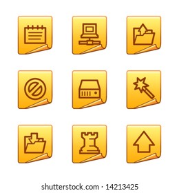 Data icons, gold sticker series