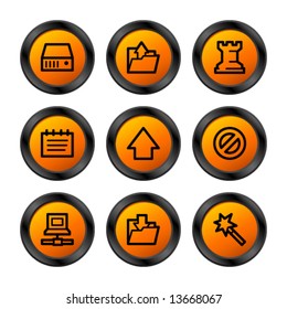 Datensymbole, orangefarbene Kreisserie