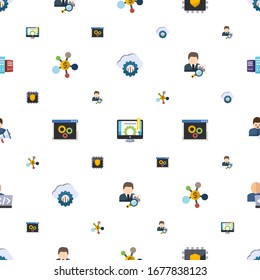 data icons pattern seamless. Included editable flat cloud computing, Content management, Cryptography, Business networking, back end, tax consultant icons. data icons for web and mobile.