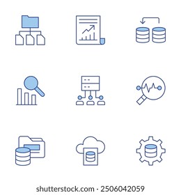 Data icons set. Line Duotone style, editable stroke. analysis, data science, data, data analysis.