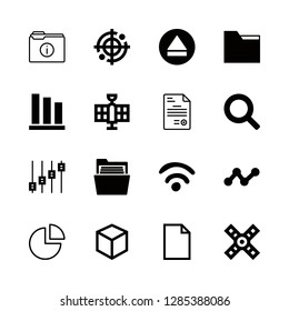 data icons set with radar, folder and search vector set