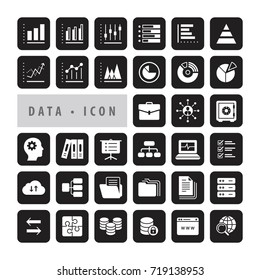 Data icons set, vector
