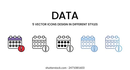 Data icons vector set stock illustration.