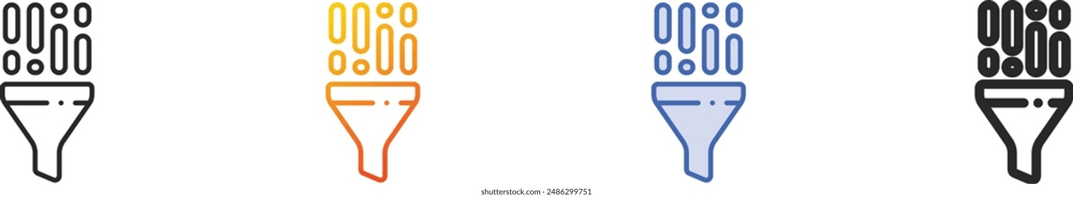 data icon.Thin Linear, Gradient, Blue Stroke and bold Style Design Isolated On White Background