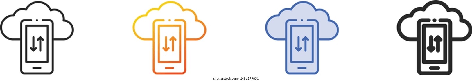 data icon.Thin Linear, Gradient, Blue Stroke and bold Style Design Isolated On White Background