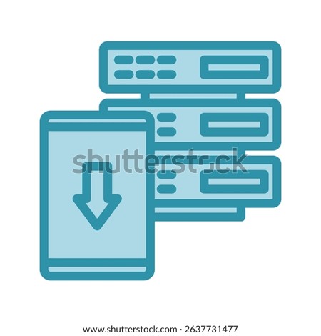 Data Import dual tone blue color, mini illustration icon. use for modern concept, print, UI, UX kit, web and app development. Vector related to account management, ecommerce, banking and finance.