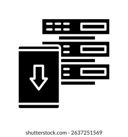 Data Import glyph, mini illustration icon. use for modern concept, print, UI, UX kit, web and app development. Vector related to account management, ecommerce, banking and finance.