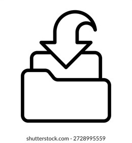 Icono de importación de datos - Estilo de iconos de contorno negro para contabilidad y negocios