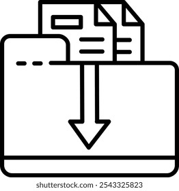 Icono detallado de Ilustración vectorial de importación de datos