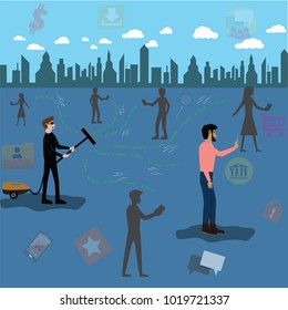 Data is important for success, Enhance business competitive - Vector IllustrationTechnology,Vector,Illustration,Internet,Innovation,Wireless Technology