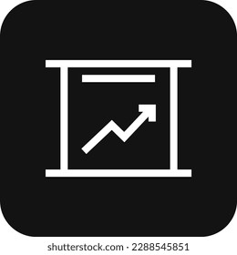 Data increase Business icon with black filled line style. growth, arrow, chart, graph, profit, finance, progress. Vector illustration