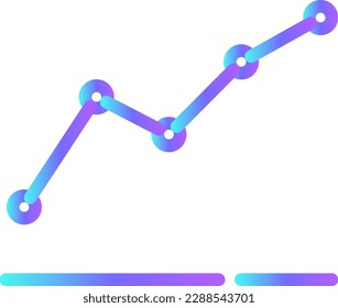 Data increase Business icon with blue duotone style. growth, arrow, chart, graph, profit, finance, progress. Vector illustration