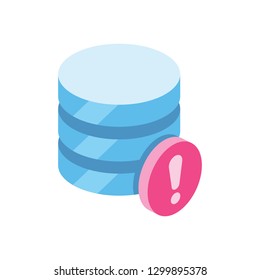 Data info 3d vector icon isometric pink and blue color minimalism illustrate