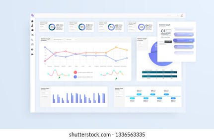 Data Infographic Application UI UX. Modern intelligent infographic diagram vector interface. Vector illustration