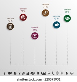 data infographic with elements and icons. Vector
