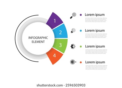 Data infographic template with icons. 4 step information on road concept. Vector layout for banner presentation 