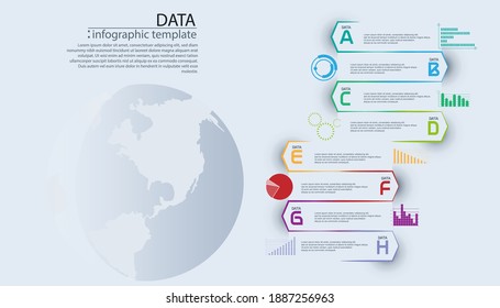 DATA infographic template.Business Idea concept  illustration vector, chart,graph,set icon.
