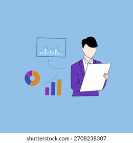 Data infographic vector style, marketing analytics