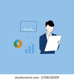 Data infographic vector style, marketing analytics