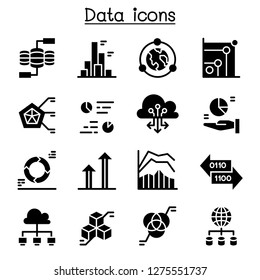 Data, Infomation, Diagram, Graph icon set 