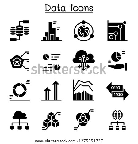 Data, Infomation, Diagram, Graph icon set 