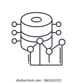Data information concept icon, linear isolated illustration, thin line vector, web design sign, outline concept symbol with editable stroke on white background.