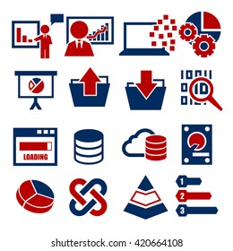 data, information icon set