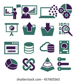data, information icon set