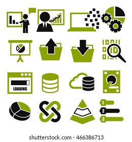 data, information icon set