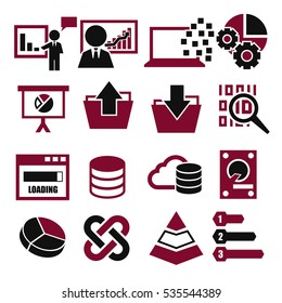 data, information icon set