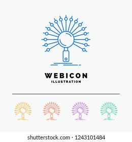 Data, information, informational, network, retrieval 5 Color Line Web Icon Template isolated on white. Vector illustration