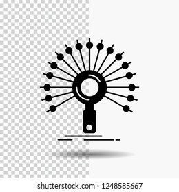 Data, information, informational, network, retrieval Glyph Icon on Transparent Background. Black Icon