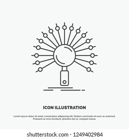 Data, information, informational, network, retrieval Icon. Line vector gray symbol for UI and UX, website or mobile application
