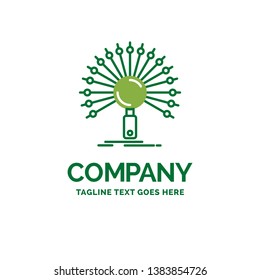 Data, information, informational, network, retrieval Flat Business Logo template. Creative Green Brand Name Design.