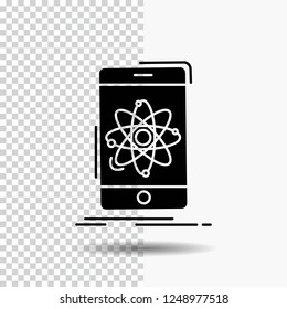 data, information, mobile, research, science Glyph Icon on Transparent Background. Black Icon