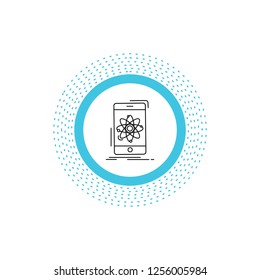 data, information, mobile, research, science Line Icon. Vector isolated illustration