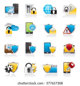 Data and Information Protection Security Icons  - vector icon set