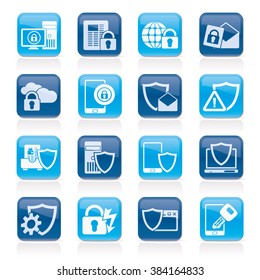 Data and Information Protection Security Icons  - vector icon set