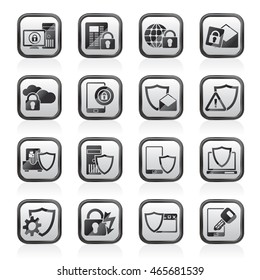 Data and Information Protection Security Icons  - vector icon set