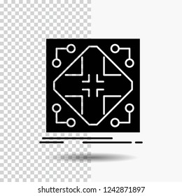 Data, infrastructure, network, matrix, grid Glyph Icon on Transparent Background. Black Icon